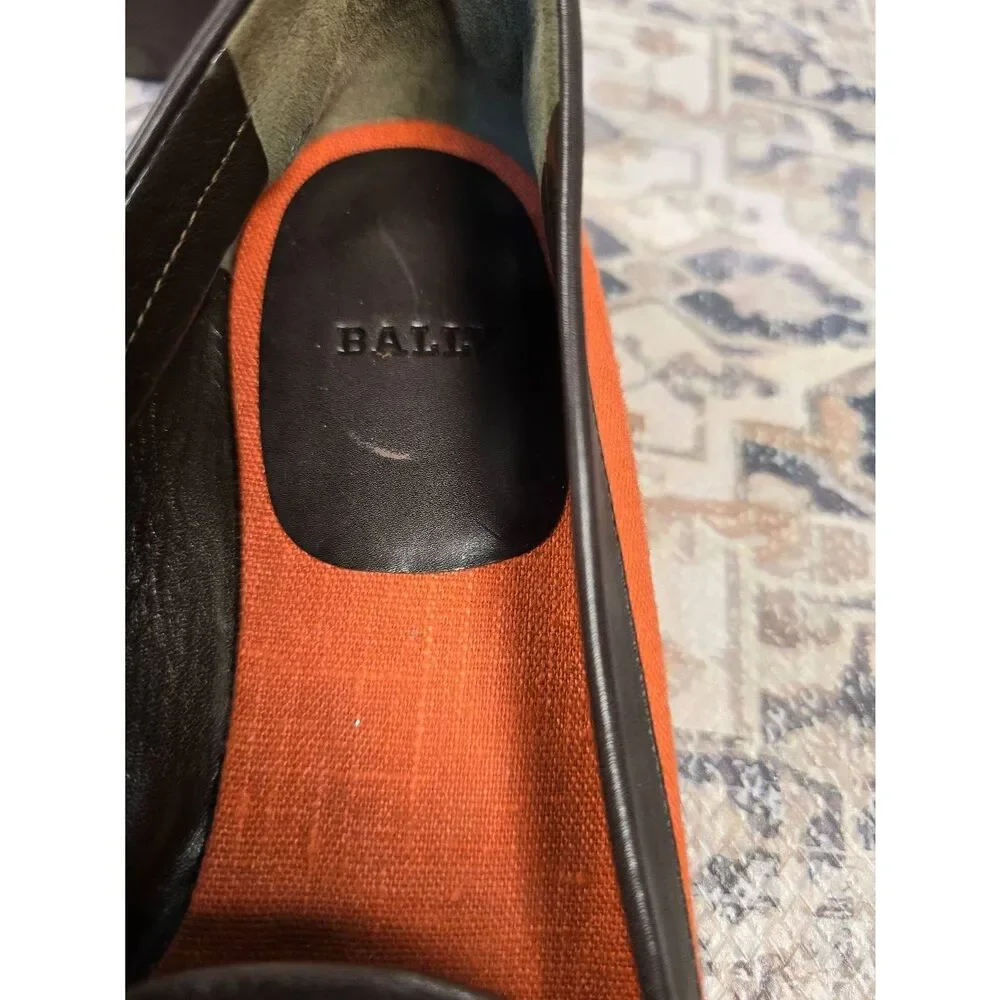 BALLY W/ Strap  Orange River Calf Leather Flats MSRP $552 Extremely Rare